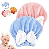 Odipie 2 Stücke Mikrofaser Handtuch Haare, Super saugfähig Kopfhandtuch...