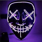 Sinwind LED Purge Maske, The Purge Maske, Halloween Maske LED, LED Mask mit...