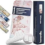 homerella® Kinder Badewannenmatte rutschfest 100x40cm, INKL. Haken,...