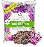 Garten Lux Premium Orchideenerde 2.5L-6-Komponenten Orchideensubstrat für...