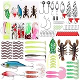 107 Stück Angel Köder Set, Gummifische, Angeln Köder Gemischt...