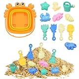 AolKee 12 Stück strandspielzeug Kinder, sandspielzeug Faltbarer Eimer...