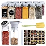 Ferghana Gewürzgläser Eckig Set，12x120ml Gewürzdosen Set，Spice Jars...
