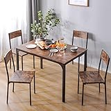 YAIXBNG Sitzgruppe, Esszimmergruppe Esstisch mit 4 Stühlen, für Balkon &...