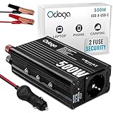 Odoga Wechselrichter 12V auf 230V – 500W Spannungswandler, Stromwandler...