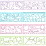 DOPENSPI 8 Stück Malschablonen Kinder, 4 teilige Zeichenvorlagen mit...