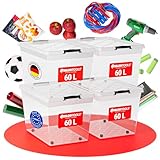 ATHLON TOOLS 4x 60 L Aufbewahrungsboxen mit Deckel, lebensmittelecht -...