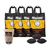BlackSellig Beachies 10 kg (4 x 2,5 kg) Kokos Grill Briketts – Reine...