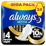 Always Ultra Binden Damen Gr. 4, Secure Night (24 Damenbinden mit Flügeln)...