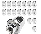 20x Chrome Flat Collar Wheel Nuts M12 x 1.5 x 37 SW21 I Compatible with...