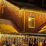 LEDYA Eisregen Lichterkette Außen, 7.5M 200 LED Weihnachtsbeleuchtung...