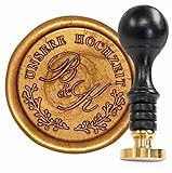 gravurART Siegelstempel personalisiert zur Hochzeit mit Initialen und Text...