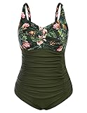 Hanna Nikole Womens Plus Size Adjustable Ruched Einteilige Swimsuit One...