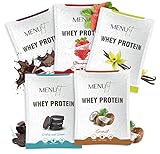 Menufit Whey Protein Pulver Proben-Paket, 20x30g Mix-Pack mit Schokolade,...
