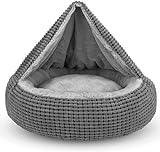 JOEJOY Hundebett Mittelgroße Hunde, Katzenbett Rund mit Decke, Hundekorb...