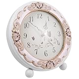 DECOMELODY Vintage Wecker Holz Geräuschlos Retro Tischuhr Dekorative...