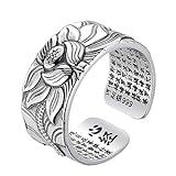 CLSSLVVBN Vintage und stilvoller Lotus Ring aus 99er Silber für jeden...