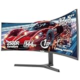 Gawfolk 37.5 Zoll Curved Gaming Monitor, 2500R PC Bildschirm 144Hz UWQHD...