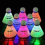 KATELUO Led Badminton Bälle,8pcs Federbälle Led,Badminton Federball,Natur...