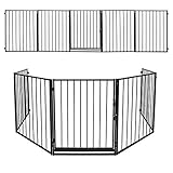 Joparri Kaminschutzgitter mit Tür 304 cm Metall Ofenschutzgitter...