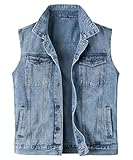 Harbrosrce Classics Herren Weste Denim Vest Ärmellose Jeansweste Cowboy...