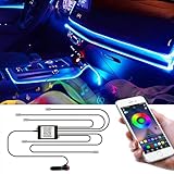 Wilktop LED Innenbeleuchtung Auto 6m LED Auto LED Strip RGB Streifen Licht...