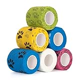 6 Rollen Selbsthaftende Bandage Hund Vet Wrap Pet Selbstklebender Verband...