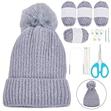 WEBEEDY Mützen-Strickset, DIY-Strickset mit Schritt-für-Schritt-Anleitung...