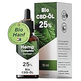 Bio CBD Öl 25% Vollspektrum - Bio Hanf CBD Tropfen mit 2.500 mg...