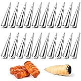 AiQInu 20 Stück Cannoli Schillerlockenform,Edelstahl Cannoli Röhrchen Set...