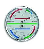 TFA Dostmann Analoges Sauna-Thermo-Hygrometer, mit Metallring, Temperatur,...