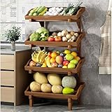 Aufbewahrungskorb aus Holz mit Leitplanke, kommerzielles Regal,...