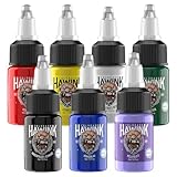 HAWINK Tattoo Farbe Set 0.5oz (15ml) 7 Flaschen Tinten Tattoo Zubehör Ink...