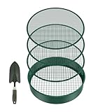 Sghtil Bodensieb für den Garten, Gartensieb-Set - Rundes Metall-Sandsieb...
