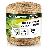 GRÜNTEK Garten Juteschnur 6 mm Dicke, Bindegarn, Gartenschnur,...