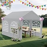 Froadp Stabiles Pavillon 3x4 Zelt mit rundem Stahlrohr, PE-Dachplane &...