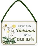 schilderkreis24 – Lustiger Spruch “Hier wächst kein Unkraut Das ist...