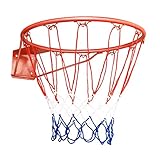 DREAMADE Basketballkorb mit Netz, Hängender Basketballring aus Stahl &...