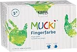 KREUL 2316 - Mucki leuchtkräftige Fingerfarbe, 6 x 150 ml in gelb, rot,...