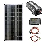 solartronics Komplettset 1x130 Watt Solarmodul 600 Watt Wandler Laderegler...