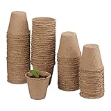 Relaxdays Anzuchttöpfe im Set, biologisch abbaubar, für Pflanzen, 80...