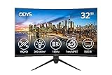 ODYS XP32 80cm (32') WQHD Curved Monitor (2.560x1.440 Pixel, 300 cd/m²,...