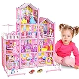deAO Puppenhaus Traumhaus für Mädchen, Dollhouse Stadthaus mit...