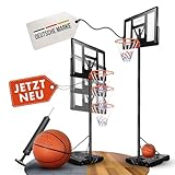 VALENESS® Basketballkorb Outdoor - [135 bis 305 cm] Höhenverstellbarer...