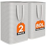 Lifewit 2er Set 80L Wäschekorb, Großer Faltbare Wäschebox,...