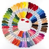 50 Farben Stickgarn set, Embroidery Floss Multifarben Weicher Polyester...