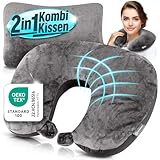 Heimwert Reisekissen - 2in1 Memory Foam Nackenkissen...