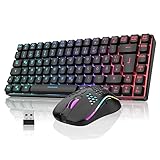 RedThunder K84 Kabelloses Gaming Tastatur und Maus Set, QWERTZ DE Layout,...