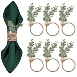 HJZHII 6 Stück Boho Serviettenhalter,Weihnachten Serviettenring Rustikale...