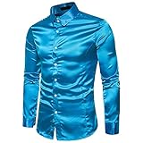 Pailletten Oberteil Herren Gold Metallisch Glänzende Top Party Outfit...